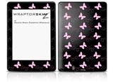 Pastel Butterflies Pink on Black - Decal Style Skin fits Amazon Kindle Paperwhite (Original)