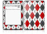 Argyle Red and Gray - Decal Style Skin fits Amazon Kindle Paperwhite (Original)