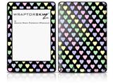 Pastel Hearts on Black - Decal Style Skin fits Amazon Kindle Paperwhite (Original)