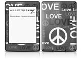 Love and Peace Gray - Decal Style Skin fits Amazon Kindle Paperwhite (Original)