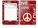 Love and Peace Red - Decal Style Skin fits Amazon Kindle Paperwhite (Original)