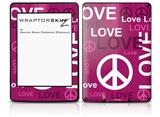 Love and Peace Hot Pink - Decal Style Skin fits Amazon Kindle Paperwhite (Original)