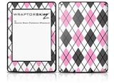 Argyle Pink and Gray - Decal Style Skin fits Amazon Kindle Paperwhite (Original)