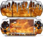 Sony PSP 3000 Decal Style Skin - Chrome Drip On Fire