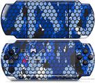 Sony PSP 3000 Decal Style Skin - HEX Mesh Camo 01 Blue Bright