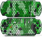 Sony PSP 3000 Decal Style Skin - HEX Mesh Camo 01 Green Bright