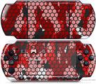 Sony PSP 3000 Decal Style Skin - HEX Mesh Camo 01 Red Bright