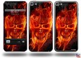 Flaming Fire Skull Orange Decal Style Vinyl Skin - fits Apple iPod Touch 5G (IPOD NOT INCLUDED)