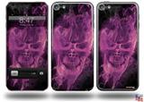 Flaming Fire Skull Hot Pink Fuchsia Decal Style Vinyl Skin - fits Apple iPod Touch 5G (IPOD NOT INCLUDED)