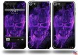 Flaming Fire Skull Purple Decal Style Vinyl Skin - fits Apple iPod Touch 5G (IPOD NOT INCLUDED)