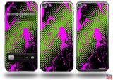 Halftone Splatter Hot Pink Green Decal Style Vinyl Skin - fits Apple iPod Touch 5G (IPOD NOT INCLUDED)