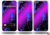 Halftone Splatter Blue Hot Pink Decal Style Vinyl Skin - fits Apple iPod Touch 5G (IPOD NOT INCLUDED)
