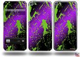 Halftone Splatter Green Purple Decal Style Vinyl Skin - fits Apple iPod Touch 5G (IPOD NOT INCLUDED)