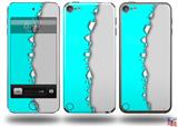 Ripped Colors Neon Teal Gray Decal Style Vinyl Skin - fits Apple iPod Touch 5G (IPOD NOT INCLUDED)