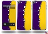 Ripped Colors Purple Yellow Decal Style Vinyl Skin - fits Apple iPod Touch 5G (IPOD NOT INCLUDED)