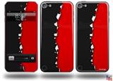 Ripped Colors Black Red Decal Style Vinyl Skin - fits Apple iPod Touch 5G (IPOD NOT INCLUDED)