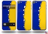 Ripped Colors Blue Yellow Decal Style Vinyl Skin - fits Apple iPod Touch 5G (IPOD NOT INCLUDED)