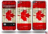 Painted Faded and Cracked Canadian Canada Flag Decal Style Vinyl Skin - fits Apple iPod Touch 5G (IPOD NOT INCLUDED)