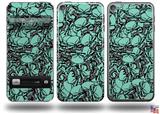 Scattered Skulls Seafoam Green Decal Style Vinyl Skin - fits Apple iPod Touch 5G (IPOD NOT INCLUDED)