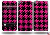 Houndstooth Hot Pink on Black Decal Style Vinyl Skin - fits Apple iPod Touch 5G (IPOD NOT INCLUDED)