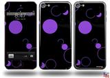 Lots of Dots Purple on Black Decal Style Vinyl Skin - fits Apple iPod Touch 5G (IPOD NOT INCLUDED)