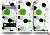 Lots of Dots Green on White Decal Style Vinyl Skin - fits Apple iPod Touch 5G (IPOD NOT INCLUDED)