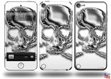 Chrome Skull on White Decal Style Vinyl Skin - fits Apple iPod Touch 5G (IPOD NOT INCLUDED)