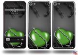 Barbwire Heart Green Decal Style Vinyl Skin - fits Apple iPod Touch 5G (IPOD NOT INCLUDED)