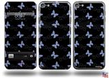 Pastel Butterflies Blue on Black Decal Style Vinyl Skin - fits Apple iPod Touch 5G (IPOD NOT INCLUDED)