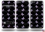 Pastel Butterflies Purple on Black Decal Style Vinyl Skin - fits Apple iPod Touch 5G (IPOD NOT INCLUDED)