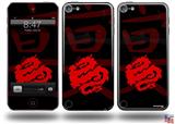 Oriental Dragon Red on Black Decal Style Vinyl Skin - fits Apple iPod Touch 5G (IPOD NOT INCLUDED)