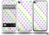 Pastel Hearts on White Decal Style Vinyl Skin - fits Apple iPod Touch 5G (IPOD NOT INCLUDED)