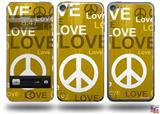 Love and Peace Yellow Decal Style Vinyl Skin - fits Apple iPod Touch 5G (IPOD NOT INCLUDED)