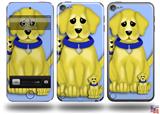 Puppy Dogs on Blue Decal Style Vinyl Skin - fits Apple iPod Touch 5G (IPOD NOT INCLUDED)