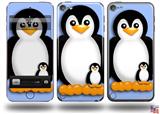 Penguins on Blue Decal Style Vinyl Skin - fits Apple iPod Touch 5G (IPOD NOT INCLUDED)