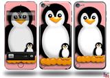 Penguins on Pink Decal Style Vinyl Skin - fits Apple iPod Touch 5G (IPOD NOT INCLUDED)