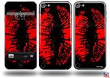 Big Kiss Red Lips on Black Decal Style Vinyl Skin - fits Apple iPod Touch 5G (IPOD NOT INCLUDED)