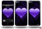 Glass Heart Grunge Purple Decal Style Vinyl Skin - fits Apple iPod Touch 5G (IPOD NOT INCLUDED)