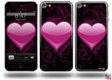 Glass Heart Grunge Hot Pink Decal Style Vinyl Skin - fits Apple iPod Touch 5G (IPOD NOT INCLUDED)
