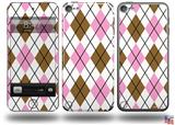 Argyle Pink and Brown Decal Style Vinyl Skin - fits Apple iPod Touch 5G (IPOD NOT INCLUDED)