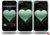 Glass Heart Grunge Seafoam Green Decal Style Vinyl Skin - fits Apple iPod Touch 5G (IPOD NOT INCLUDED)