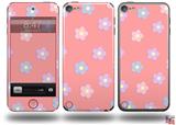 Pastel Flowers on Pink Decal Style Vinyl Skin - fits Apple iPod Touch 5G (IPOD NOT INCLUDED)