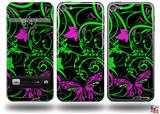 Twisted Garden Green and Hot Pink Decal Style Vinyl Skin - fits Apple iPod Touch 5G (IPOD NOT INCLUDED)