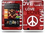 Love and Peace Red Decal Style Skin fits Amazon Kindle Fire HD 8.9 inch