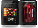 2010 Chevy Camaro Jeweled Red - White Stripes on Black Decal Style Skin fits Amazon Kindle Fire HD 8.9 inch
