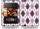 Argyle Pink and Gray Decal Style Skin fits Amazon Kindle Fire HD 8.9 inch