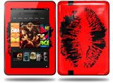 Big Kiss Black on Red Decal Style Skin fits Amazon Kindle Fire HD 8.9 inch