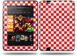 Checkered Canvas Red and White Decal Style Skin fits Amazon Kindle Fire HD 8.9 inch