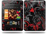 Twisted Garden Gray and Red Decal Style Skin fits Amazon Kindle Fire HD 8.9 inch