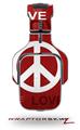 Love and Peace Red Decal Style Skin (fits Tritton AX Pro Gaming Headphones - HEADPHONES NOT INCLUDED) 